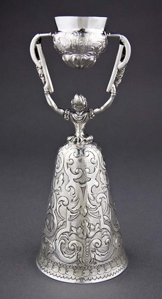 Antique German Silver Marriage (or Bridal) Cup - also called Wager Cup